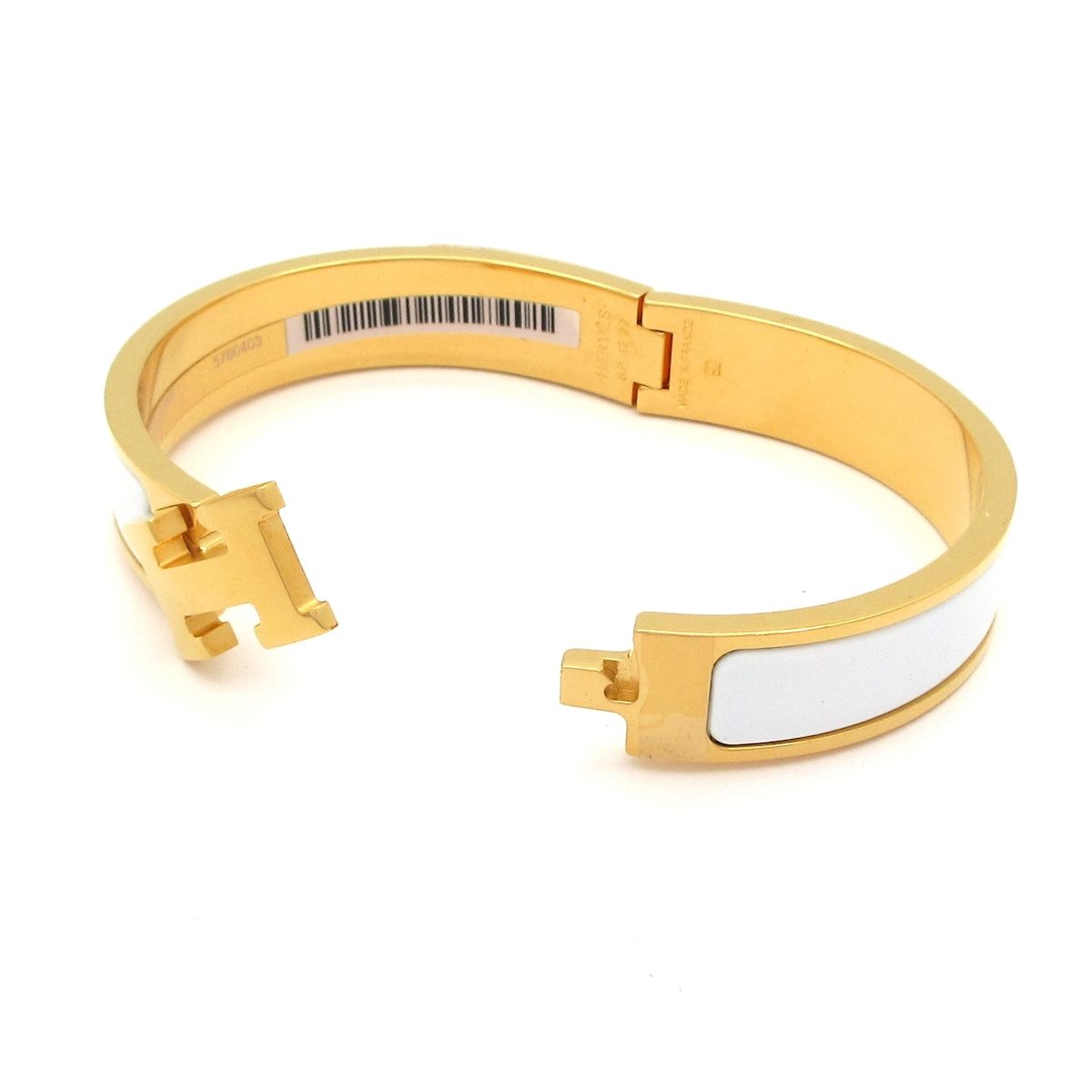 Hermes Bangle Click Gold White Bracelet — view 5