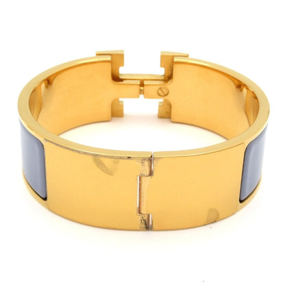 Hermes Bangle Clic Clac Gold Blue Gray Bracelet — view 3