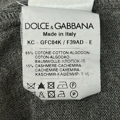 Dolce & Gabbana Hoodie 44 S Gray White Multi Long Sleeve Knit Border Zip — view 4