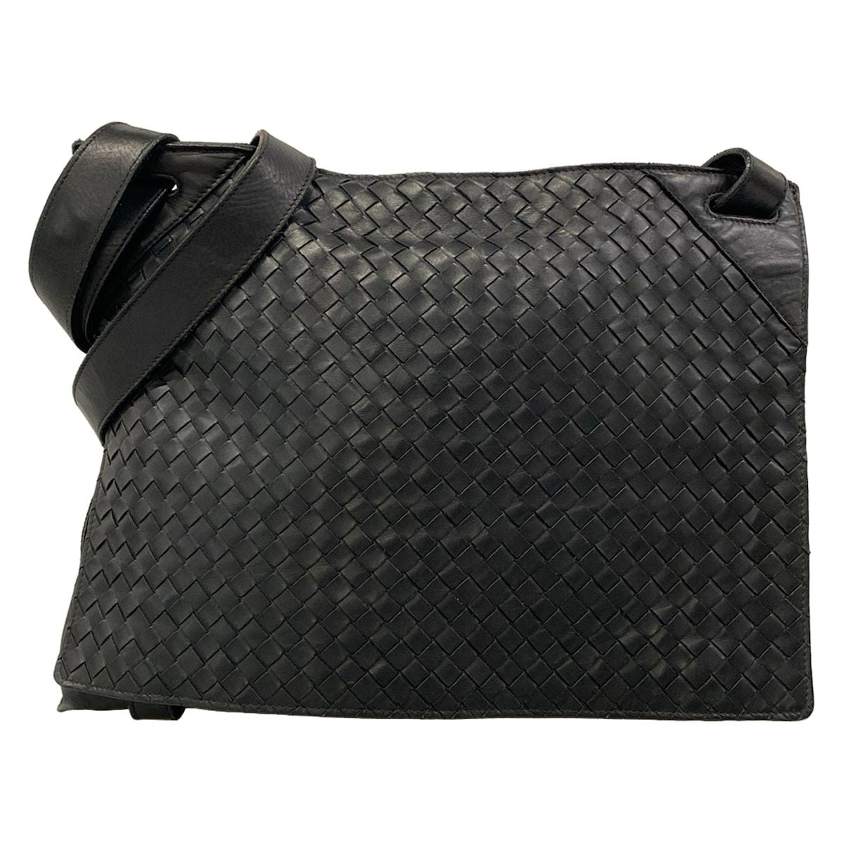 Bottega Veneta Shoulder Bag Intrecciato Black Leather