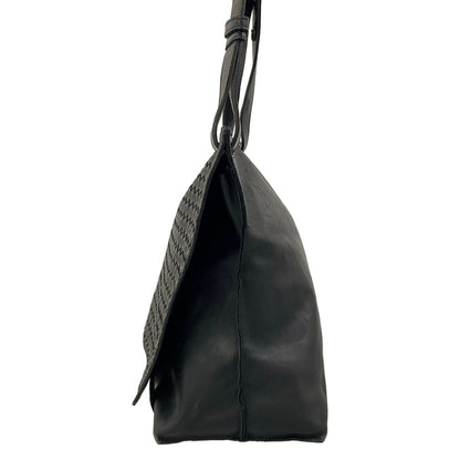 Bottega Veneta Shoulder Bag Intrecciato Black Leather — view 4