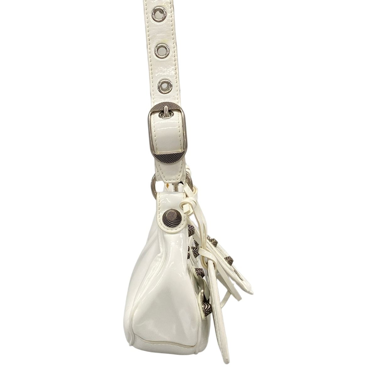 Balenciaga Shoulder Bag le Cagole XS White Leather — view 4