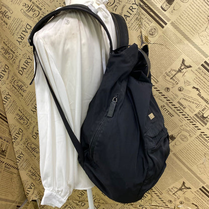 Gucci Nylon Leather Backpack Black — view 3