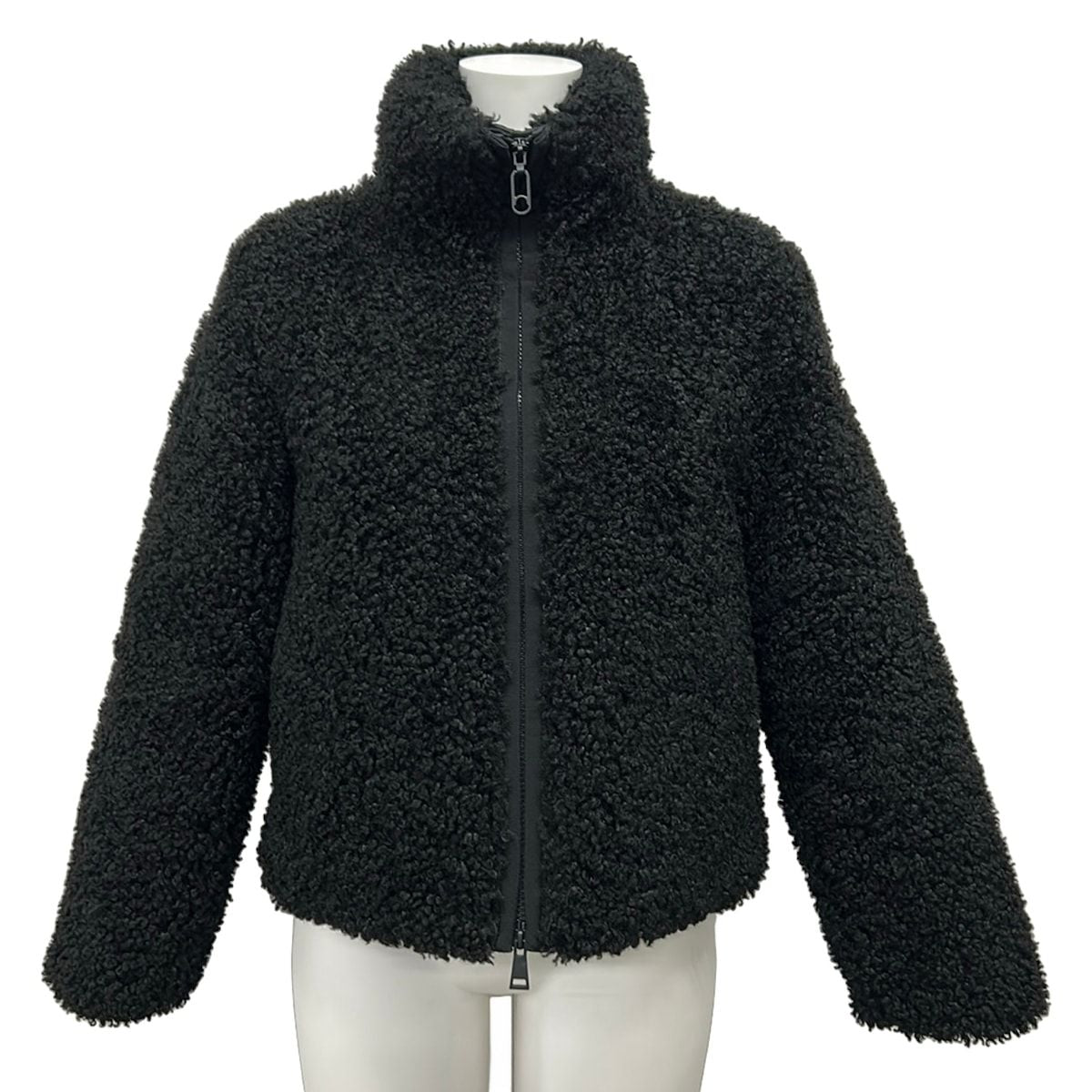 Moncler Down Jacket 00 XS Bridoire Black Faux Shearling Winter