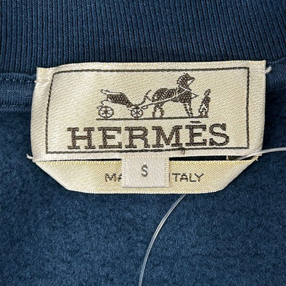 Hermes Jacket S Teddy Patch Indigo Long Sleeve Spring Autumn Crew Cell Cotton — view 3