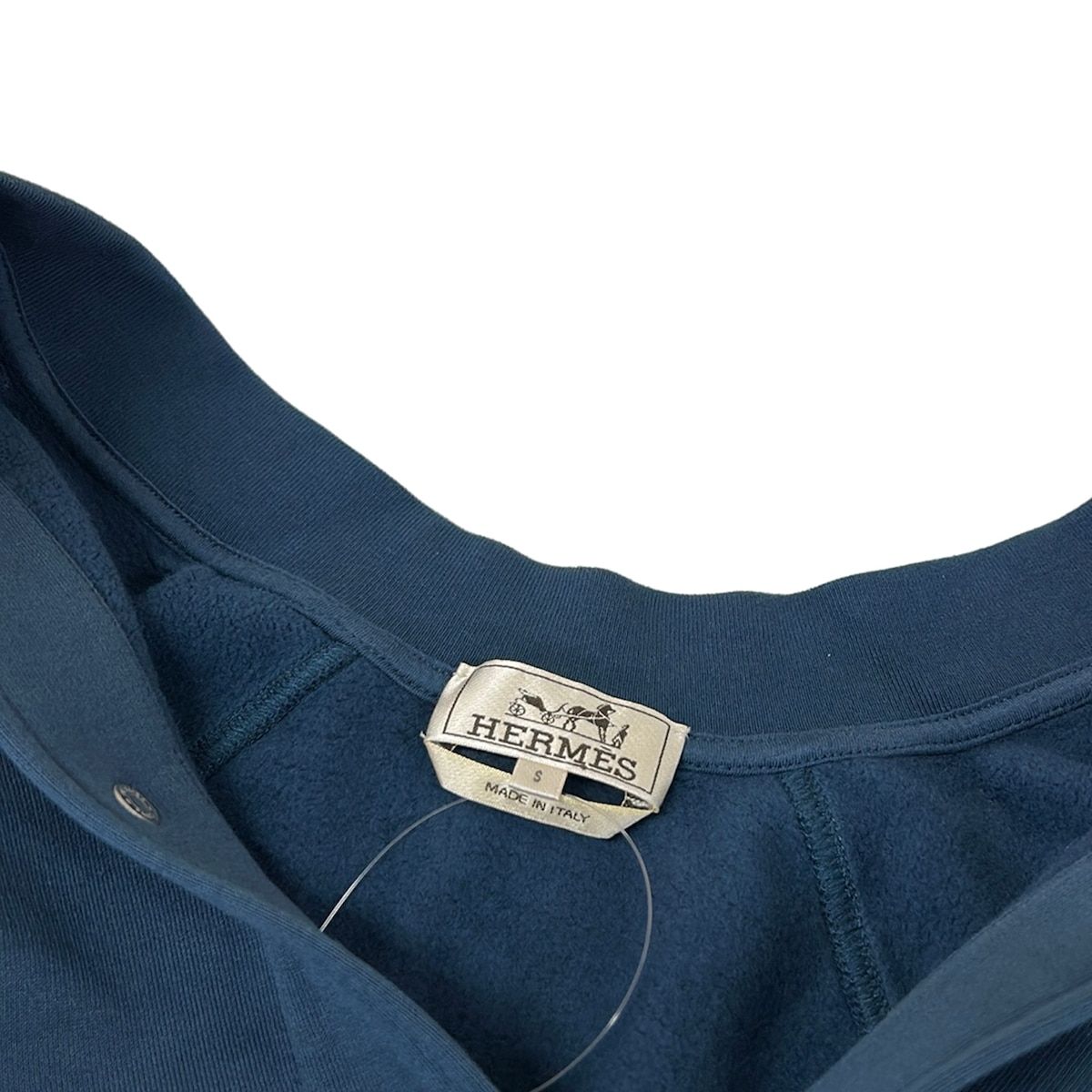 Hermes Jacket S Teddy Patch Indigo Long Sleeve Spring Autumn Crew Cell Cotton — view 7
