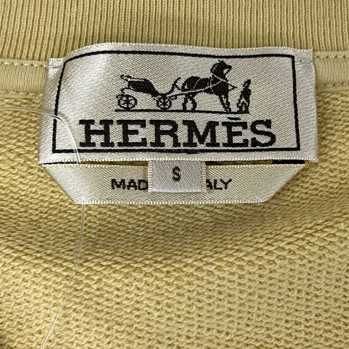 Hermes Short Sleeve T-Shirt S Round Neck Vanille Crew Cotton — view 3