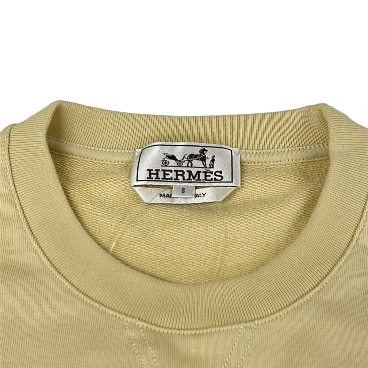 Hermes Short Sleeve T-Shirt S Round Neck Vanille Crew Cotton — view 7