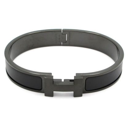 Hermes Bangle Click HH So Black Matte Enamel Bracelet
