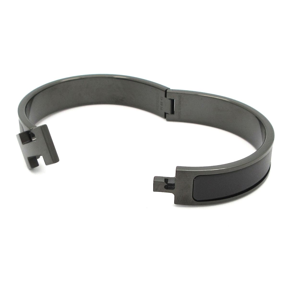 Hermes Bangle Click HH So Black Matte Enamel Bracelet — view 5
