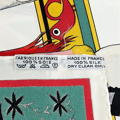 Hermes Scarf Carre 90 White Multi Kachinas — view 3