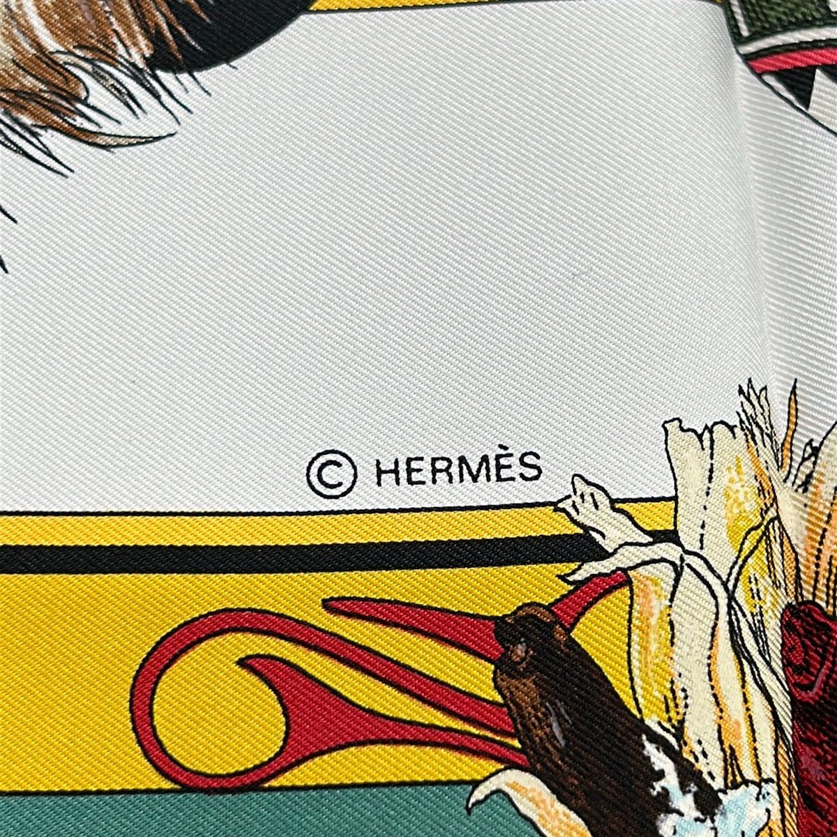 Hermes Scarf Carre 90 White Multi Kachinas — view 2