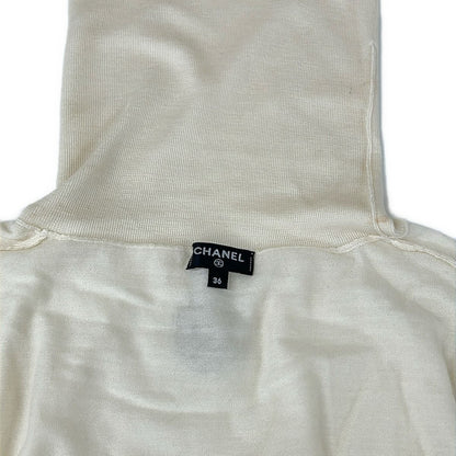 Chanel Long Sleeve Sweater 36 S Ivory Turtleneck Cashmere — view 8