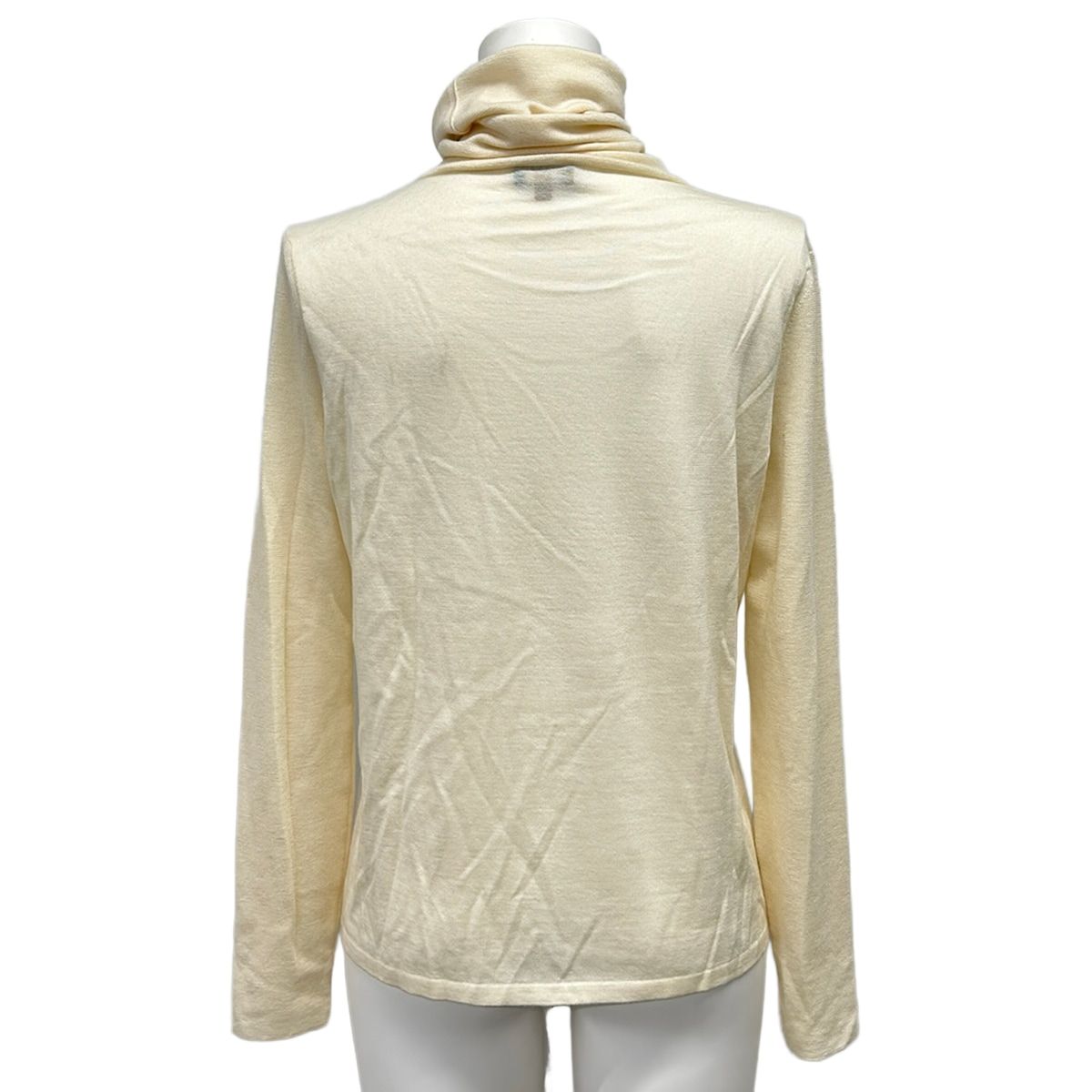 Chanel Long Sleeve Sweater 36 S Ivory Turtleneck Cashmere — view 2