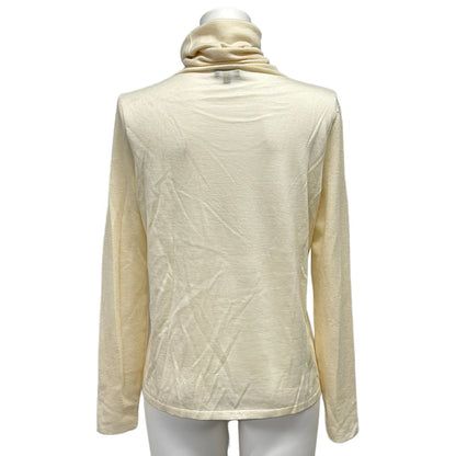 Chanel Long Sleeve Sweater 36 S Ivory Turtleneck Cashmere — view 2