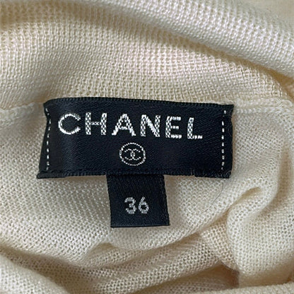 Chanel Long Sleeve Sweater 36 S Ivory Turtleneck Cashmere — view 3
