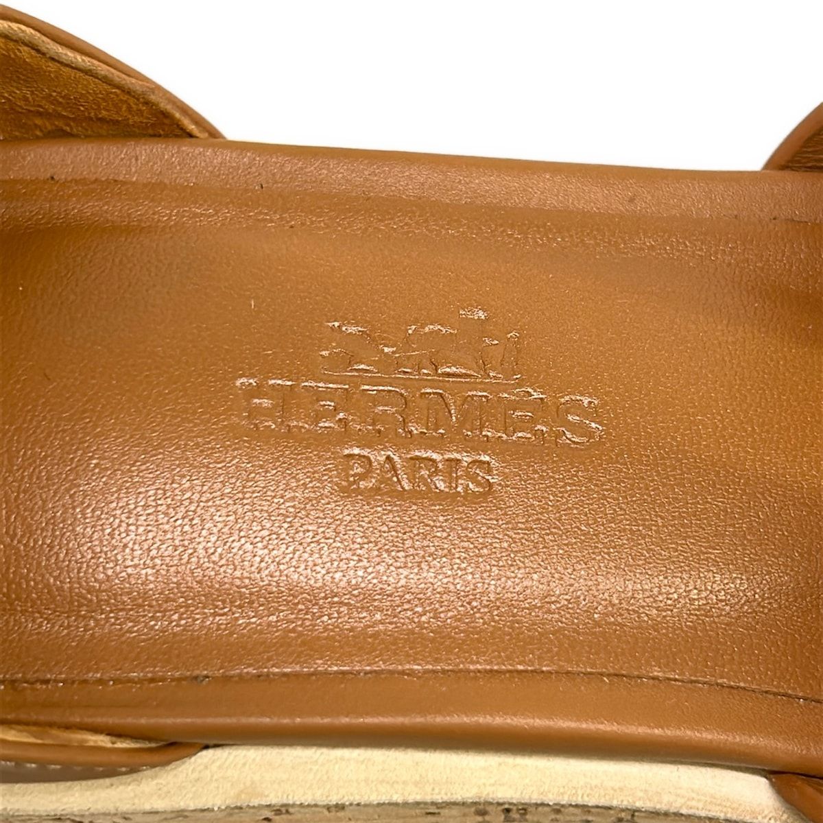 Hermes Sandals Russe Natural Platform — view 9