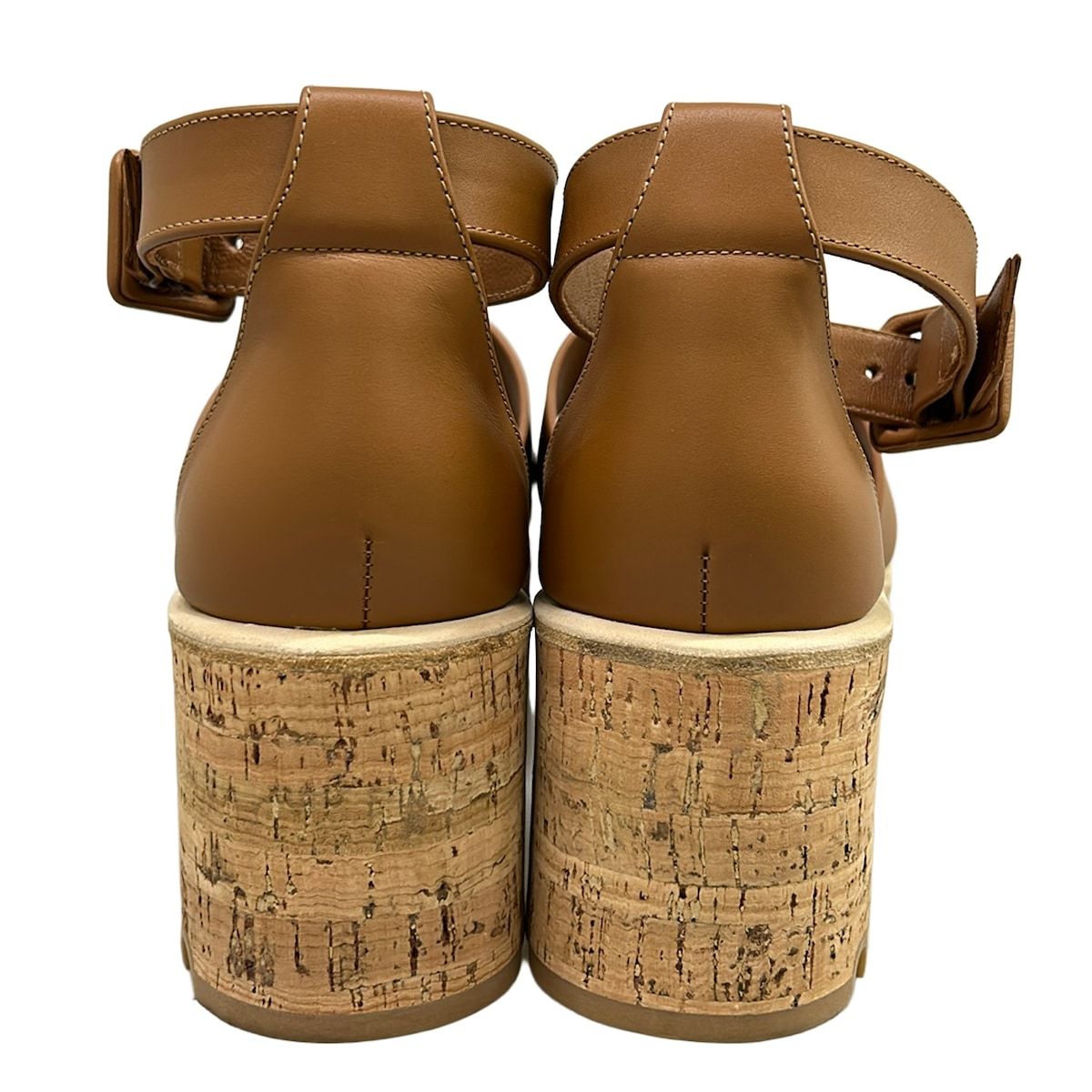 Hermes Sandals Russe Natural Platform — view 6