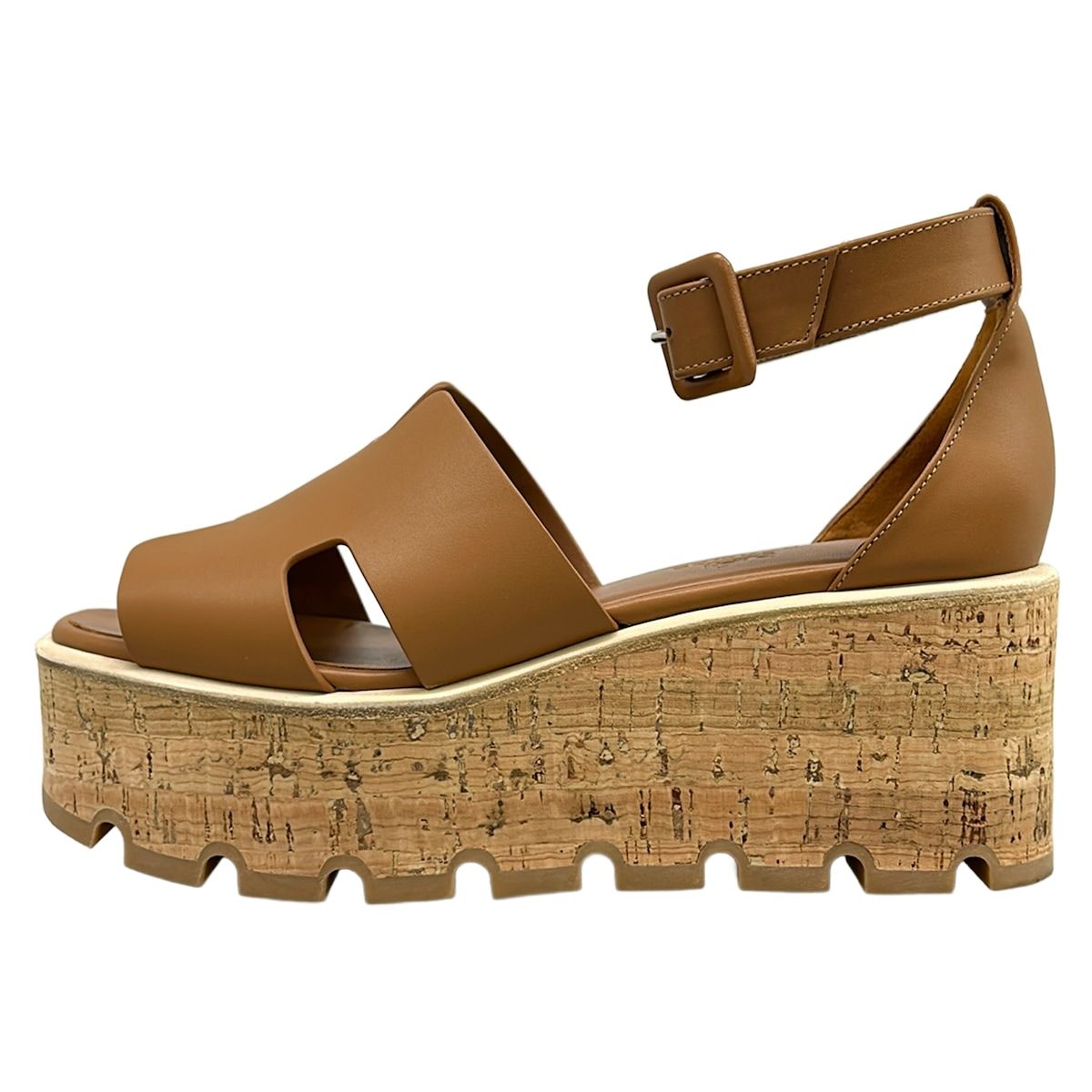 Hermes Sandals Russe Natural Platform