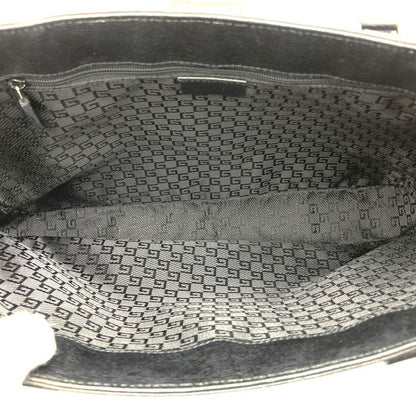 Gucci 002 Logo Tote Canvas Leather Black — view 6