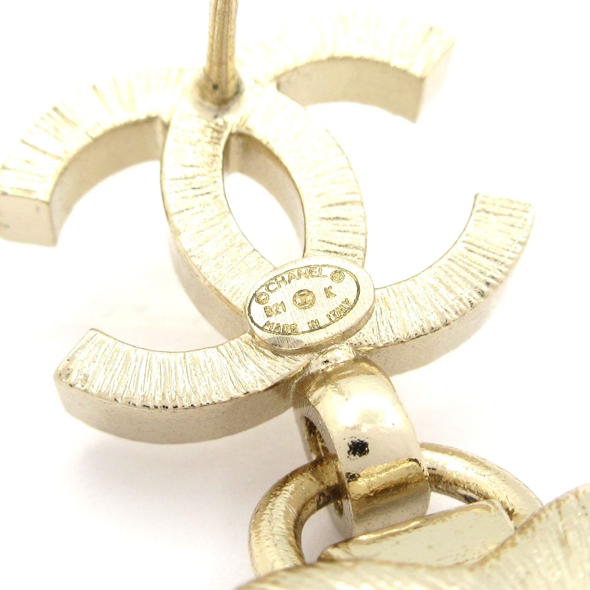 Chanel Earrings CC Logo Black Silver Bijou — view 5