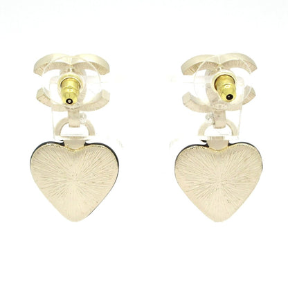 Chanel Earrings CC Logo Black Silver Bijou — view 3