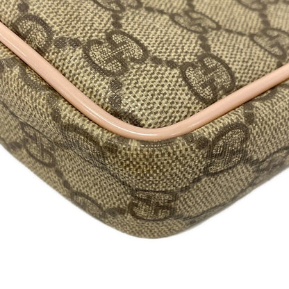Gucci Shoulder Bag GG Plus Supreme Beige Dark Brown Light Pink Leather — view 6