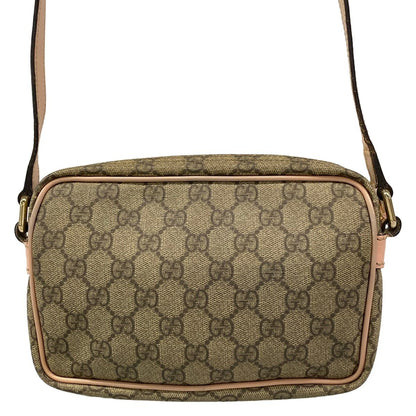 Gucci Shoulder Bag GG Plus Supreme Beige Dark Brown Light Pink Leather — view 3