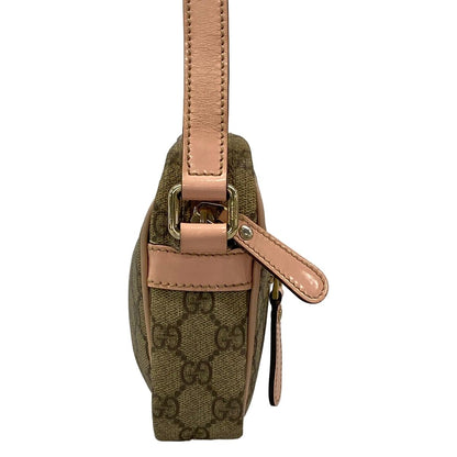 Gucci Shoulder Bag GG Plus Supreme Beige Dark Brown Light Pink Leather — view 2