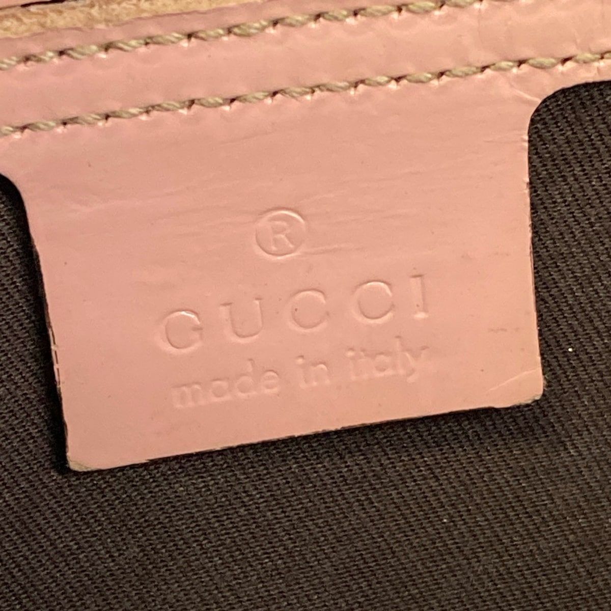 Gucci Shoulder Bag GG Plus Supreme Beige Dark Brown Light Pink Leather — view 8