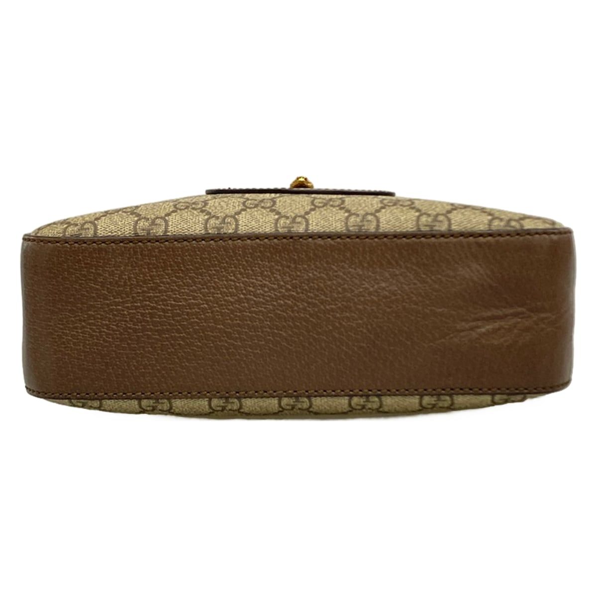 Gucci Shoulder Bag Neo Vintage GG Supreme Dark Brown Ivory Multi Leather — view 5
