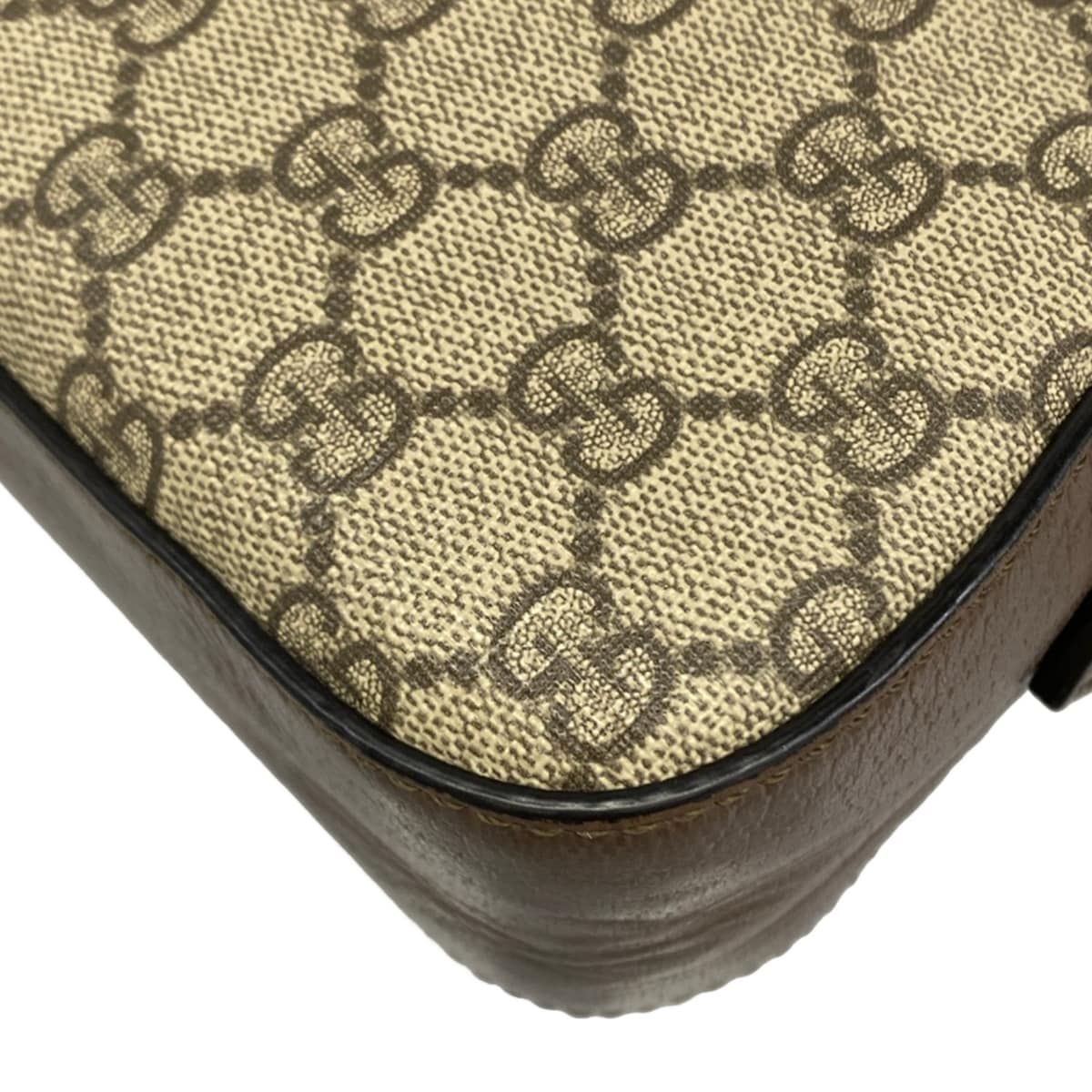 Gucci Shoulder Bag Neo Vintage GG Supreme Dark Brown Ivory Multi Leather — view 6