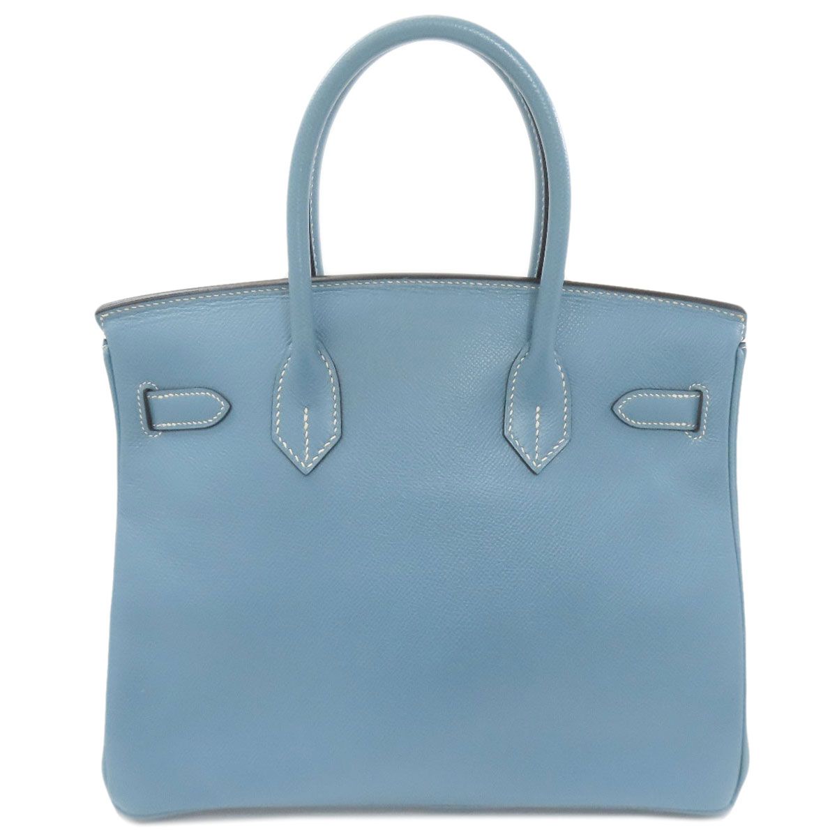 Hermes Birkin 30 Blue Jean Silver Handbag Epsom — view 2
