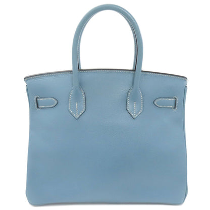 Hermes Birkin 30 Blue Jean Silver Handbag Epsom — view 2