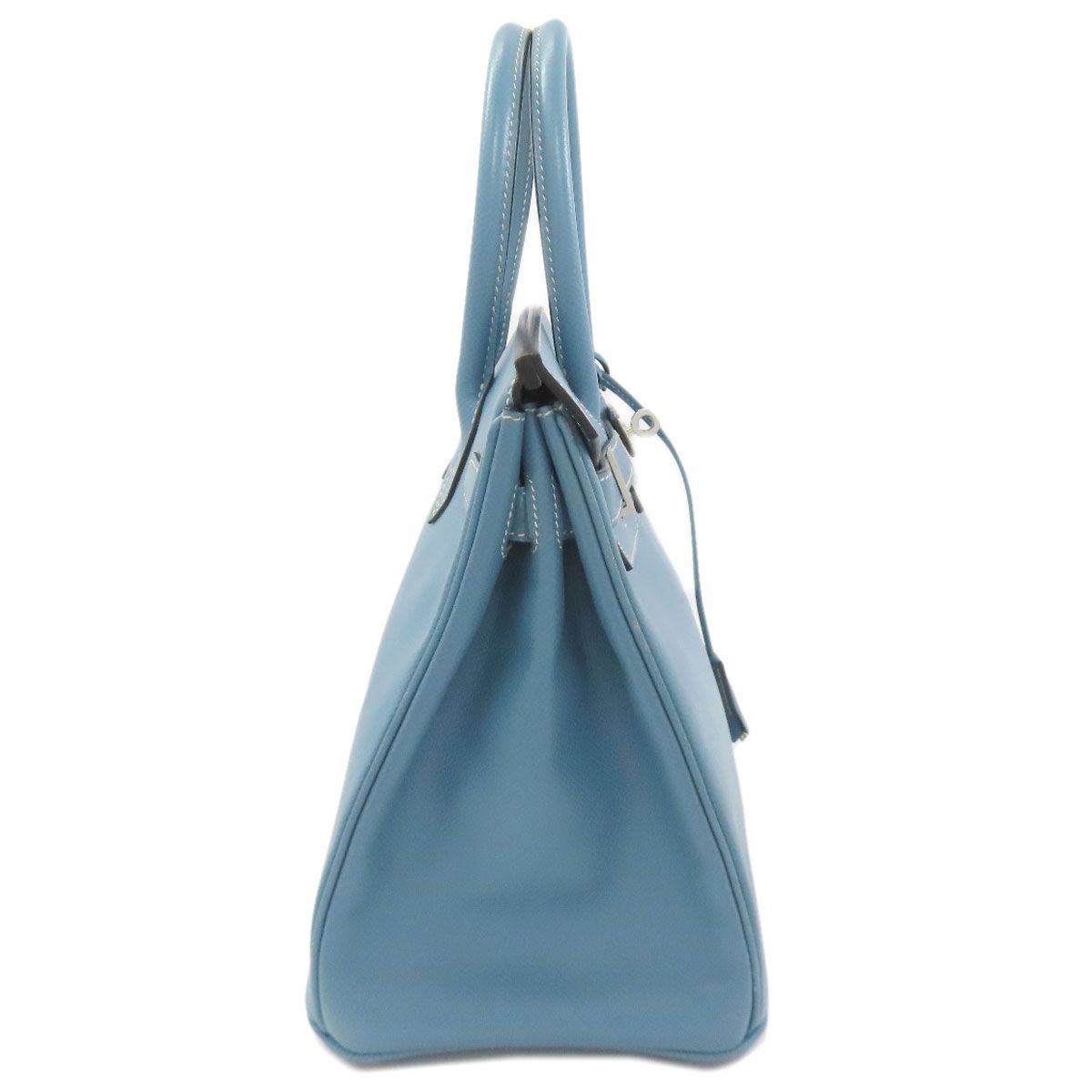 Hermes Birkin 30 Blue Jean Silver Handbag Epsom — view 3
