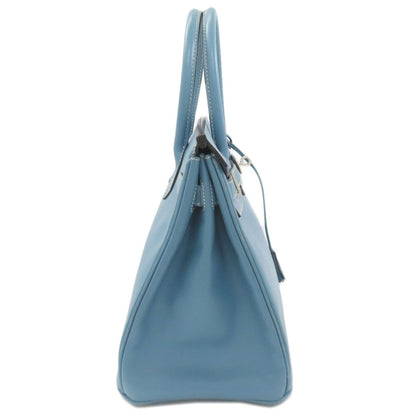 Hermes Birkin 30 Blue Jean Silver Handbag Epsom — view 3
