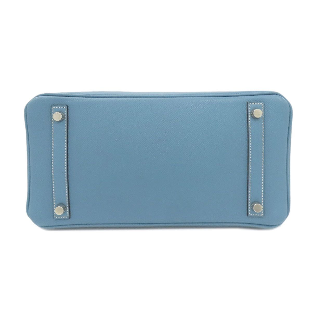 Hermes Birkin 30 Blue Jean Silver Handbag Epsom — view 4