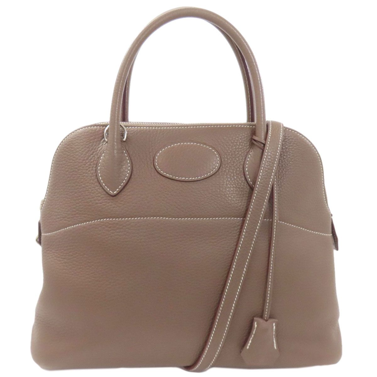 Hermes Bolide 31 Etoupe Silver Handbag Taurillon