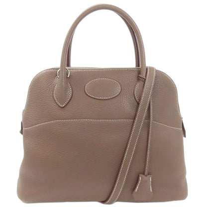 Hermes Bolide 31 Etoupe Silver Handbag Taurillon