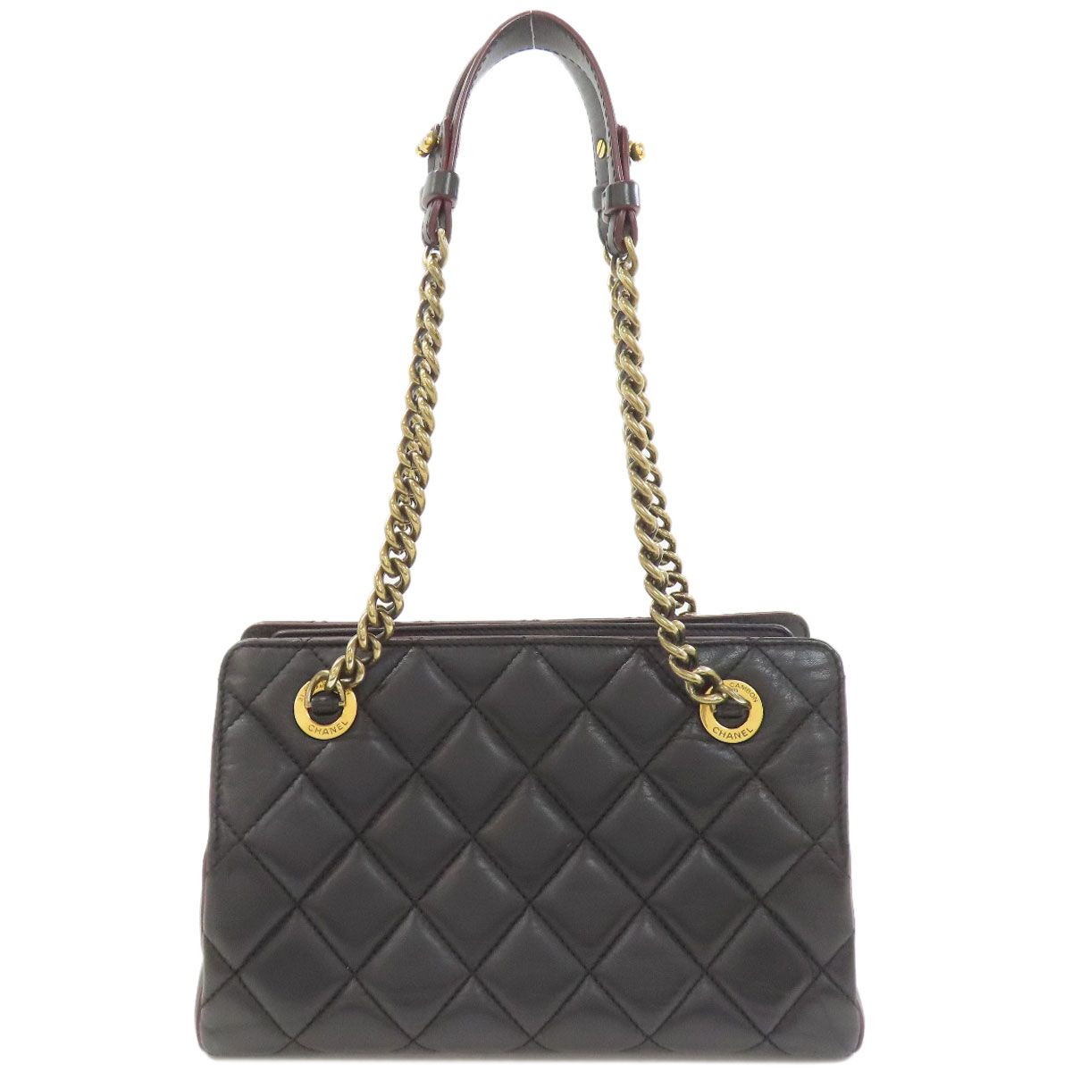 Chanel Chain Shoulder Quilted Gold Bag Lambskin — view 2