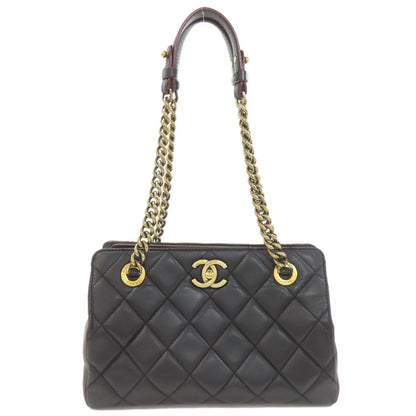 Chanel Chain Shoulder Quilted Gold Bag Lambskin
