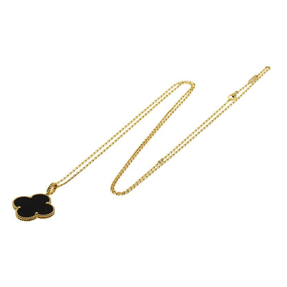 Van Cleef & Arpels Magic Alhambra Onyx Necklace 18k Yellow Gold — view 6