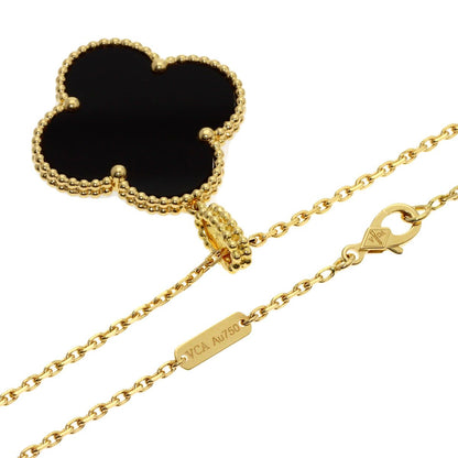 Van Cleef & Arpels Magic Alhambra Onyx Necklace 18k Yellow Gold — view 2