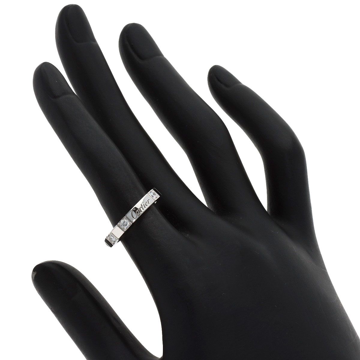 Cartier Lanier Half Diamond 49 Ring 18k White Gold — view 5
