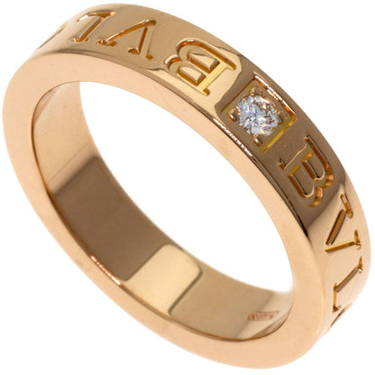 Bvlgari Essential Band Diamond Ring 18k Pink Gold