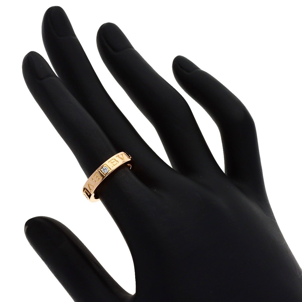 Bvlgari Essential Band Diamond Ring 18k Pink Gold — view 6