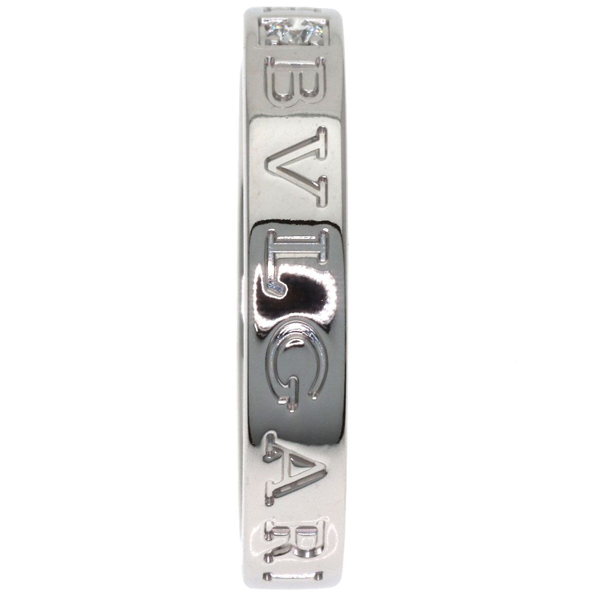 Bvlgari Essential Band Diamond Ring 18k White Gold — view 3