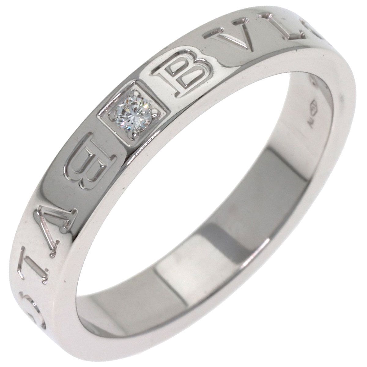 Bvlgari Essential Band Diamond Ring 18k White Gold — view 2