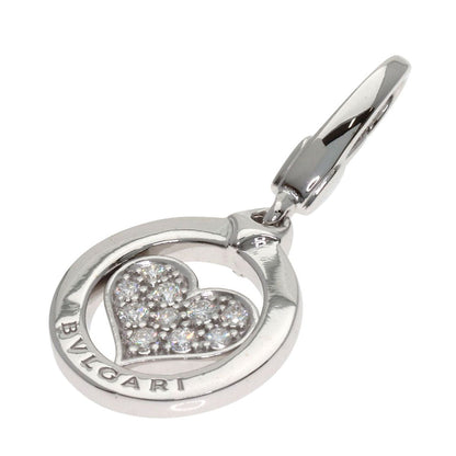 Bvlgari Tondo Heart Diamond Charm Pendant 18k White Gold