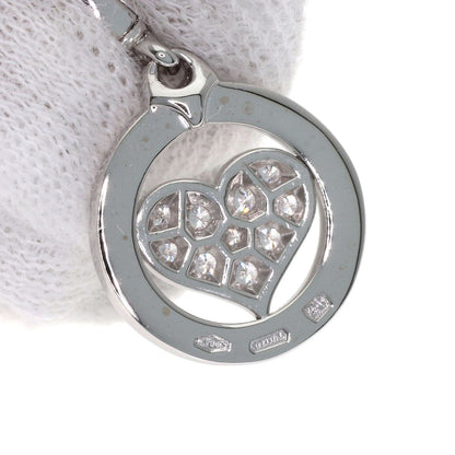 Bvlgari Tondo Heart Diamond Charm Pendant 18k White Gold — view 5